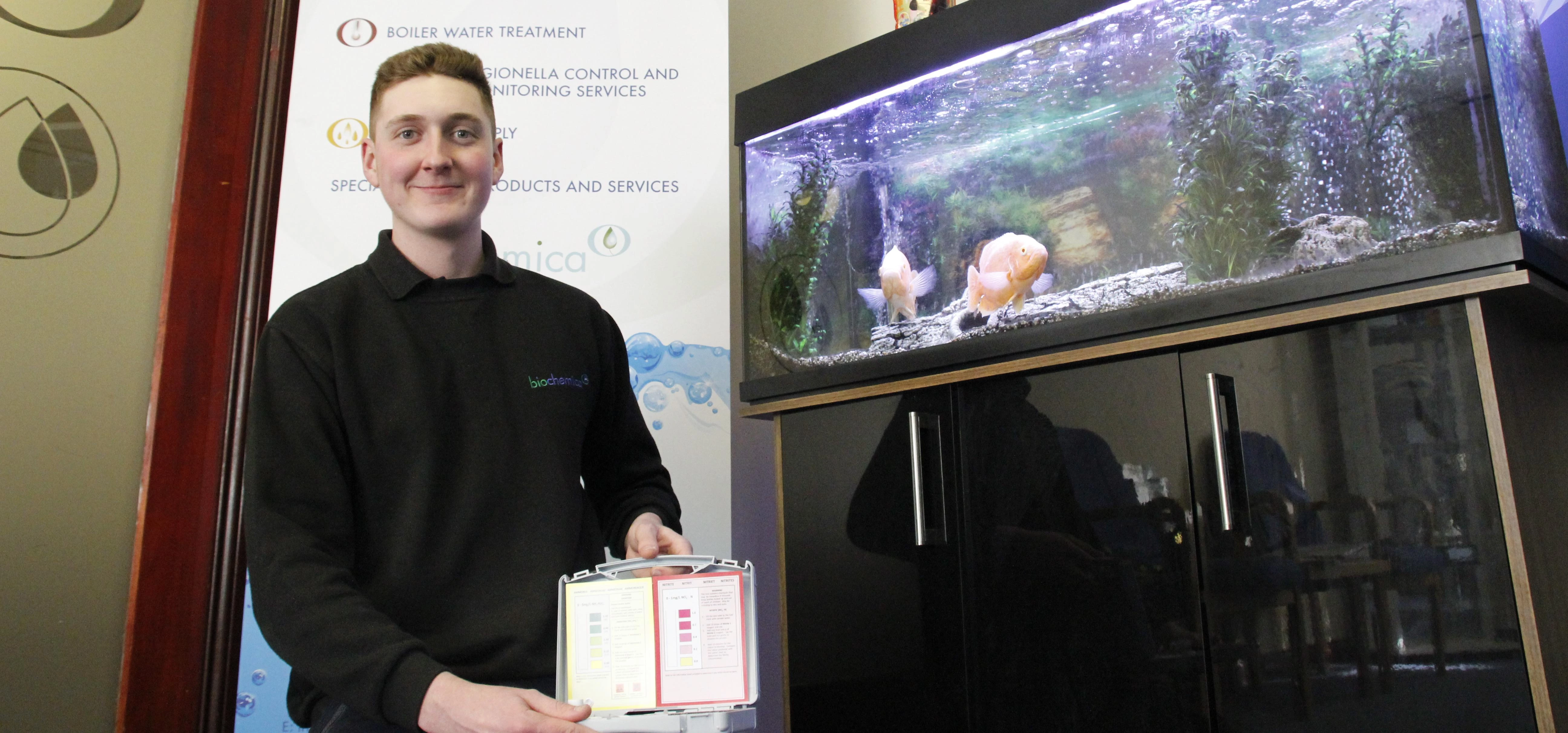 Warehouse Assistant Apprentice, Tom Hamilton reels in new skills through Biochemica’s Scaling Up App