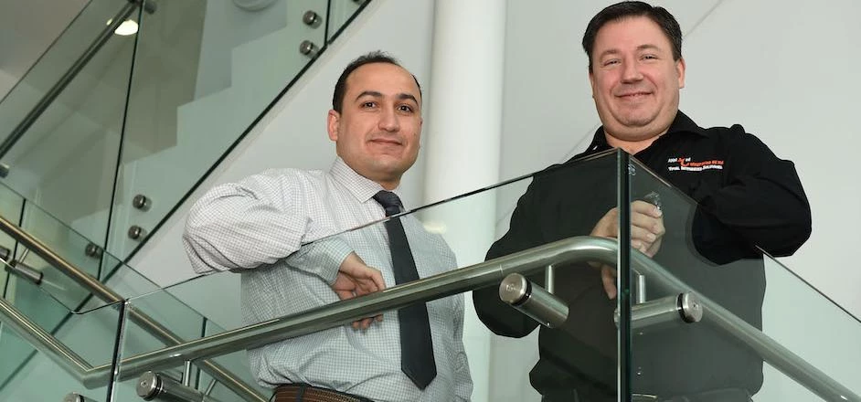 Applied Integration director Garry Lofthouse and research associate Ali Almohammad at the company’s 