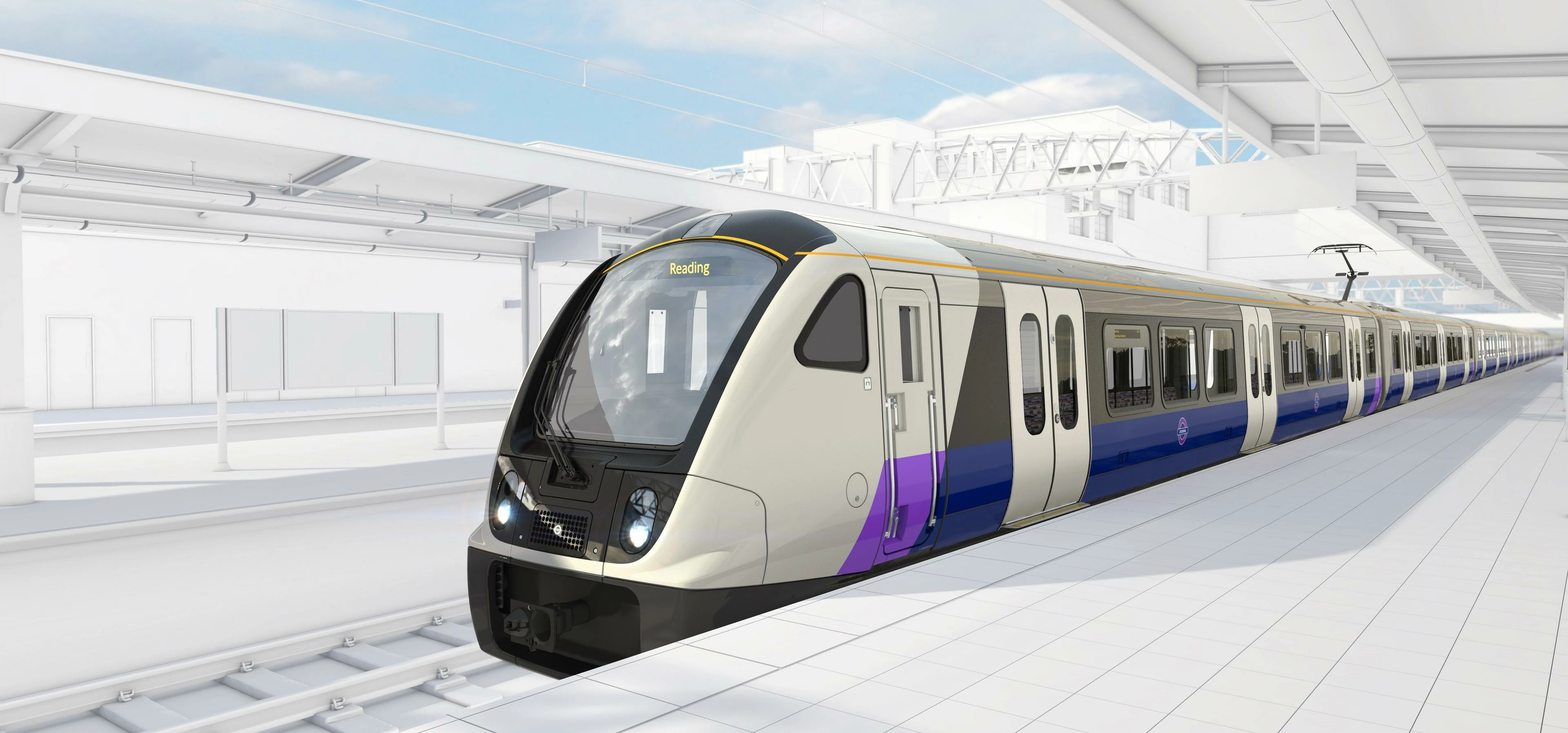 An artist's impression of the Crossrail trains that will be serviced using Mechan's equipment at Old