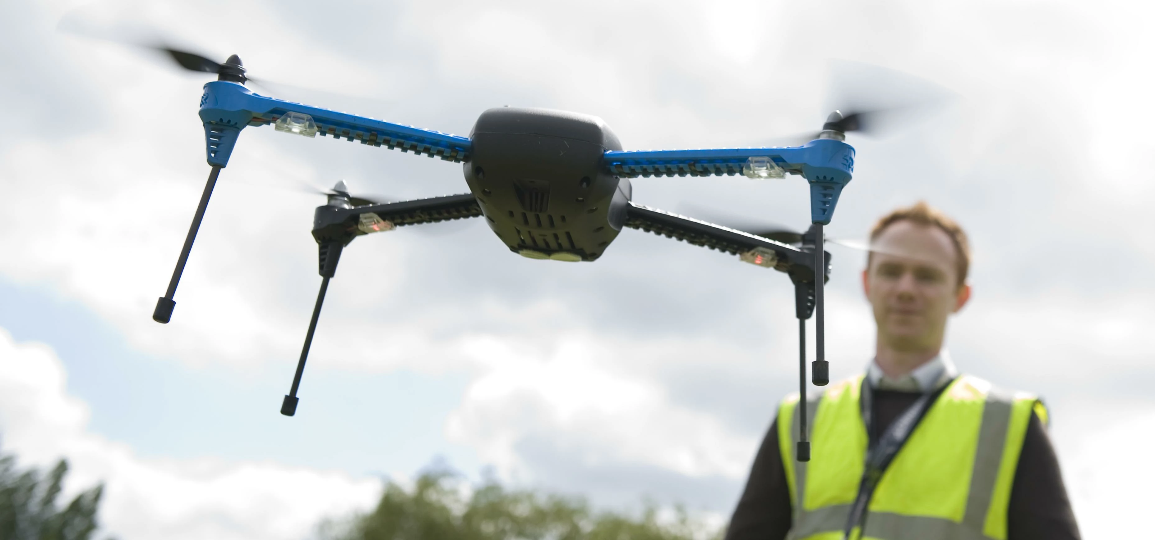 Richard Parker, founder and CEO, flying a drone