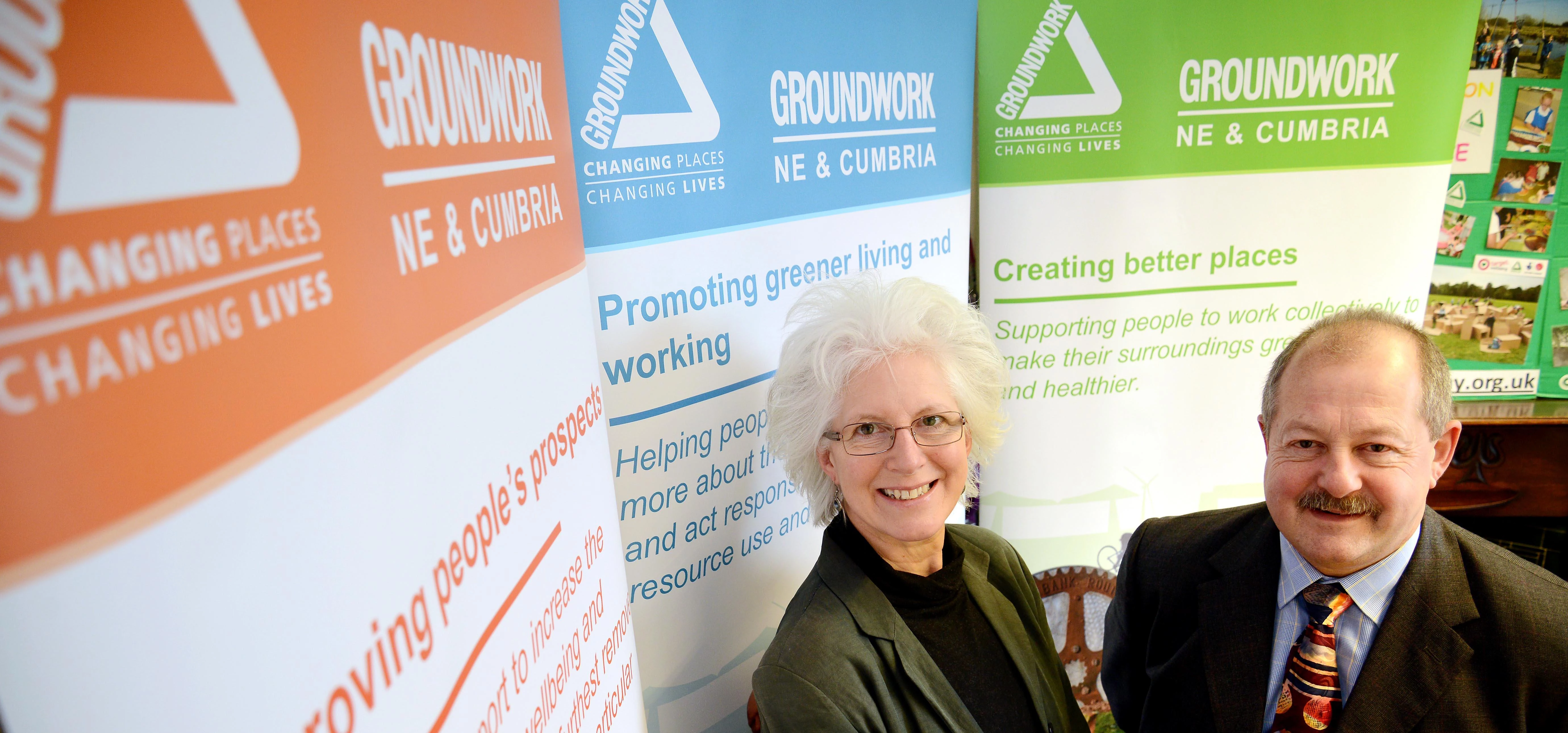 Groundwork NE & Cumbria Chief Executive Kate Culverhouse with chairman Ian Brown