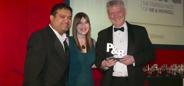 Carsten Staehr, Cintra HR & Payroll Services CEO accepting their first award at the Pay & Benefits A