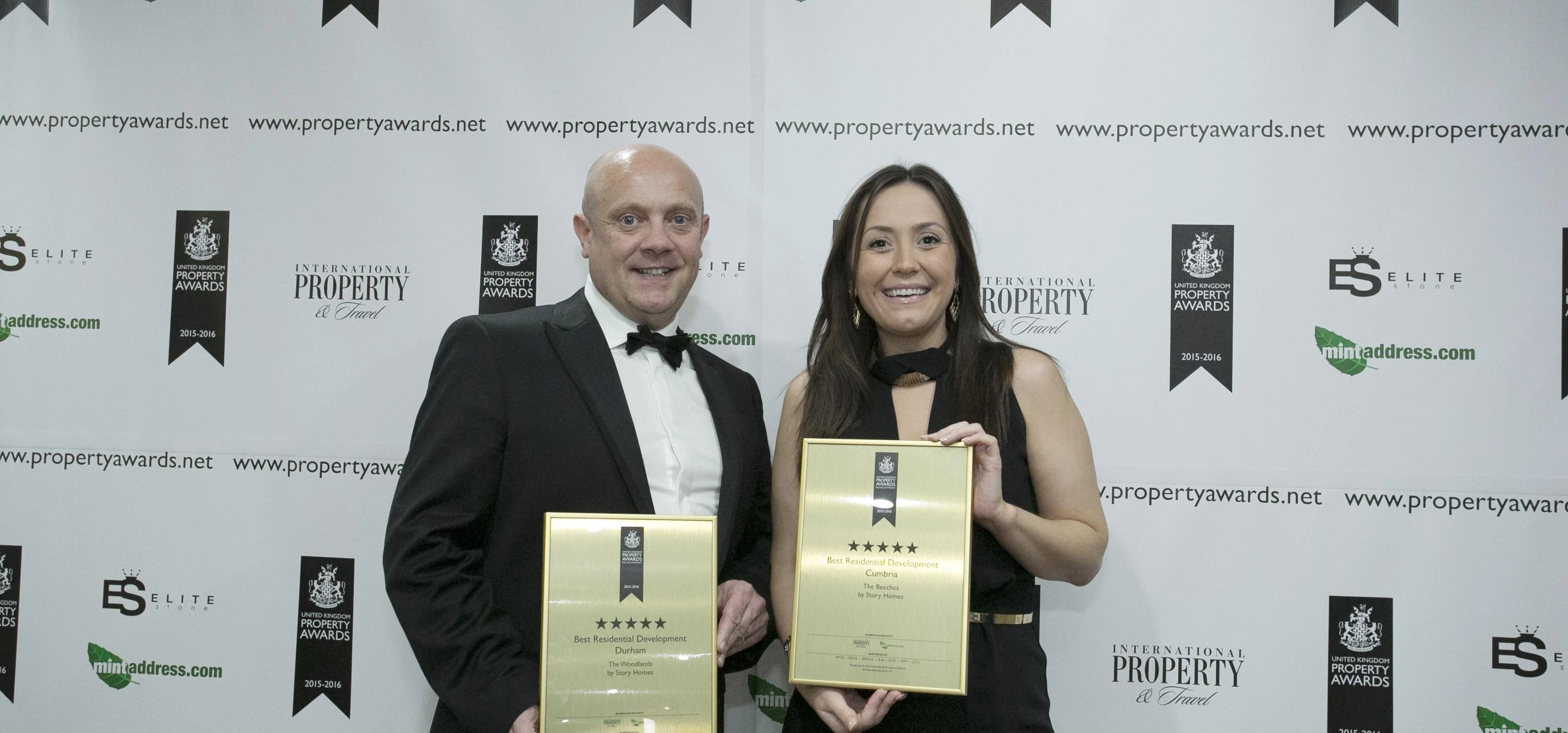 Production Manager Julian Bulman and Sales Manager Hayley Blair at the UK Property Awards