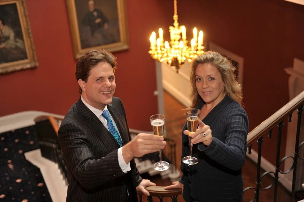 L-R Managing Director of Dine, Daniel Gill with Sarah Beeny