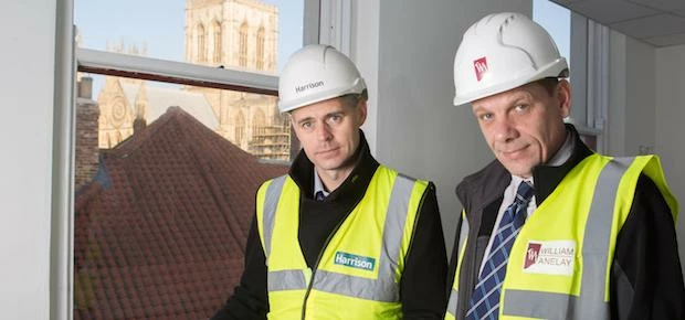 Richard Smith from S Harrison Developments Ltd and William Anelay site manager, Paul Stogdale