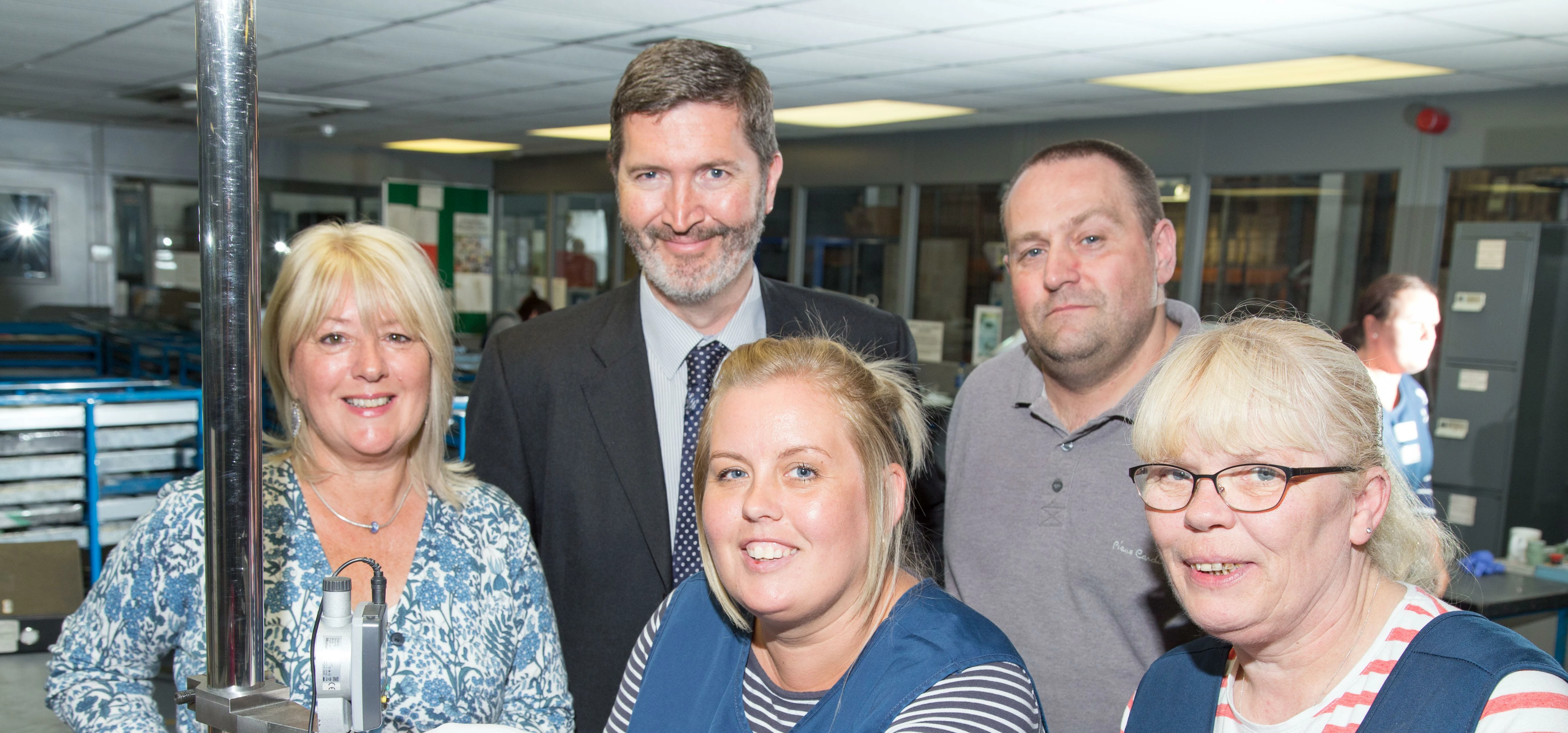 Left to right: Lesley Elves and Andrew Robson with HVR employees Debbie McKenzie, Darren Bartlett an