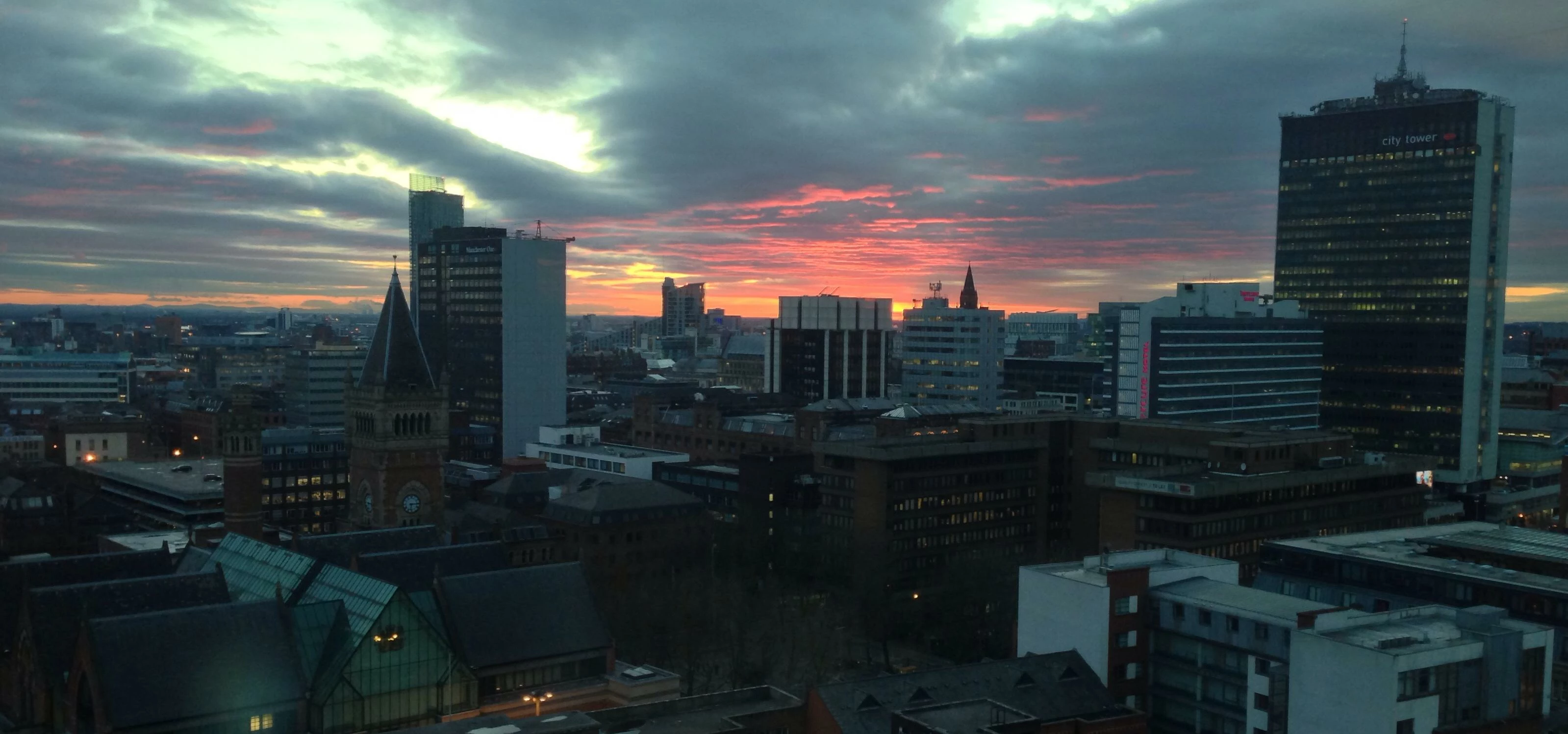 Manchester City Centre by Sunset