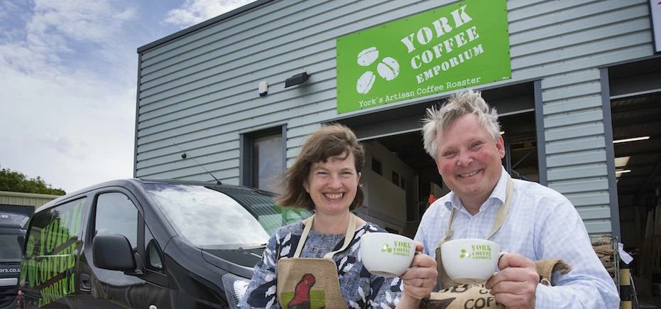 Laurence and Philippa Beardmore outside their premises at London Ebor Business Park, York,  which Yo