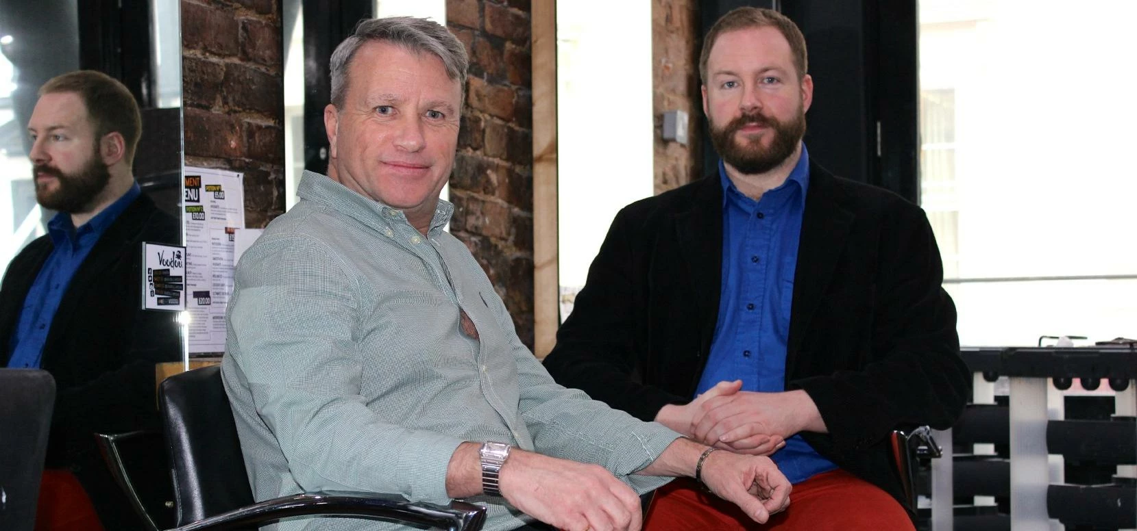 Managing Director of Voodou Rob Webb with Bay TV Producer Andy Johnson
