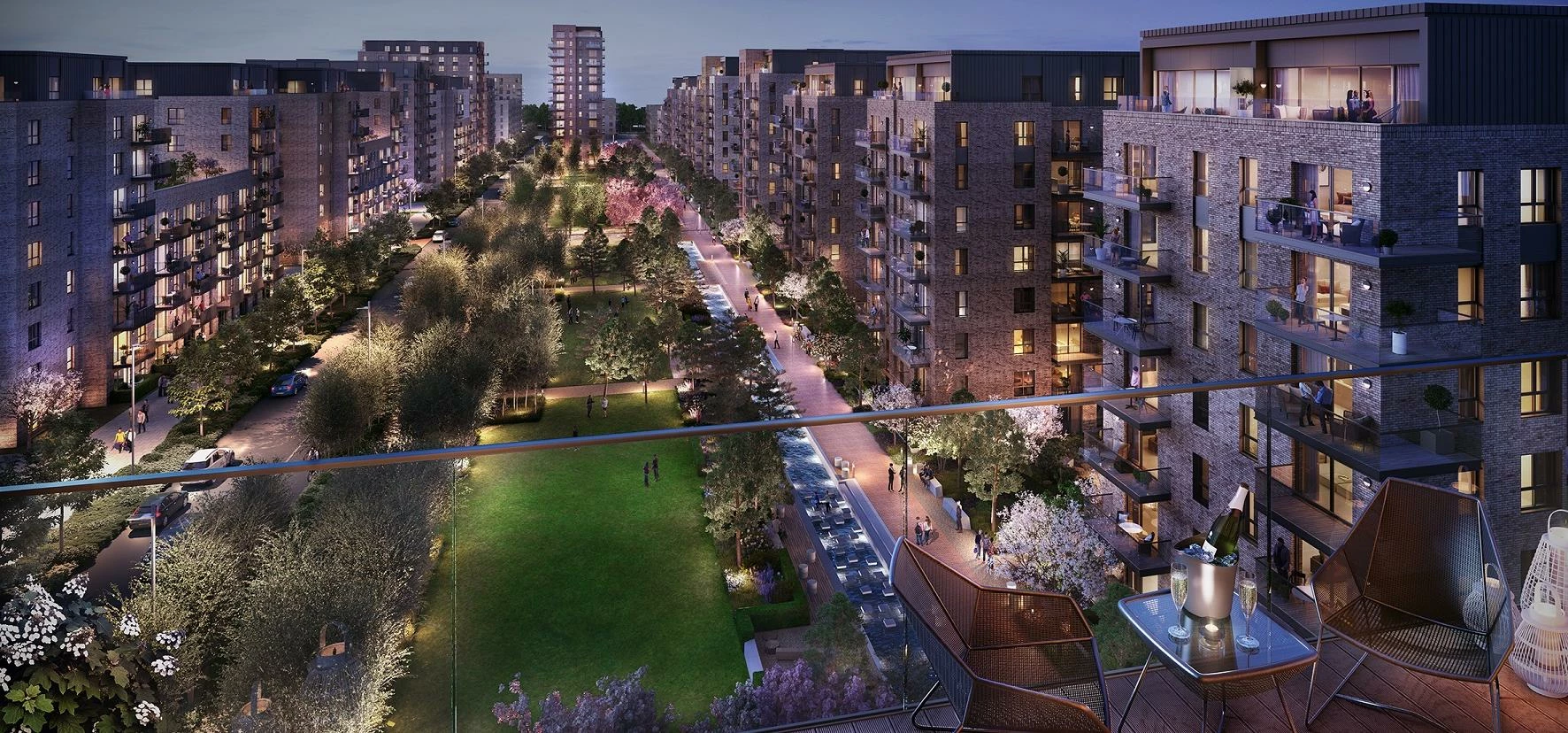 Artist's impression of the completed Southall Waterside development.