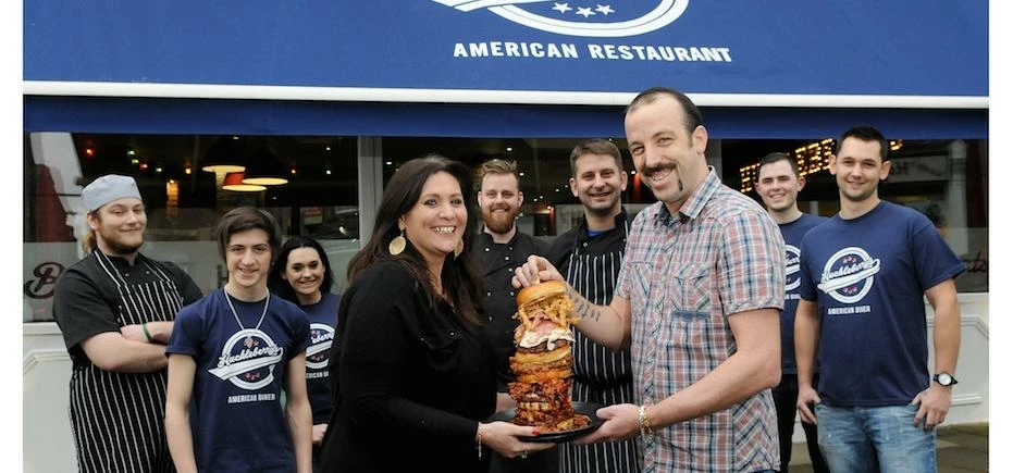 Sarah and Jon Rowlands with the rest of the Huckleberry's team at the new Yeadon Huckleberry's Diner