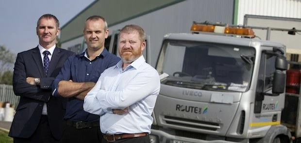 Jonathan Craig of Finance Yorkshire and Gary Credland and Matthew Pert of Route One Highways.