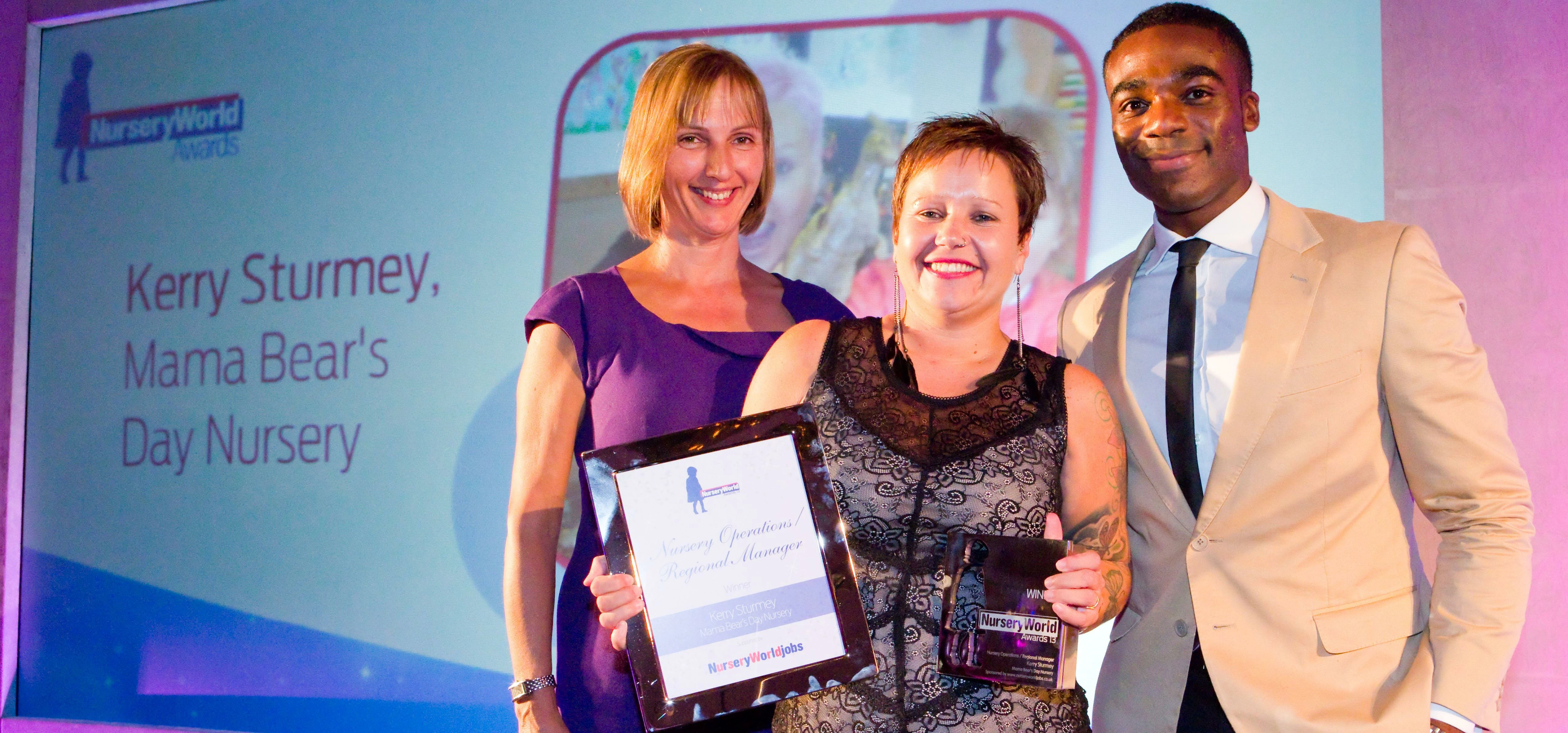 Kerry Sturmey receiving a previous Nursery World award