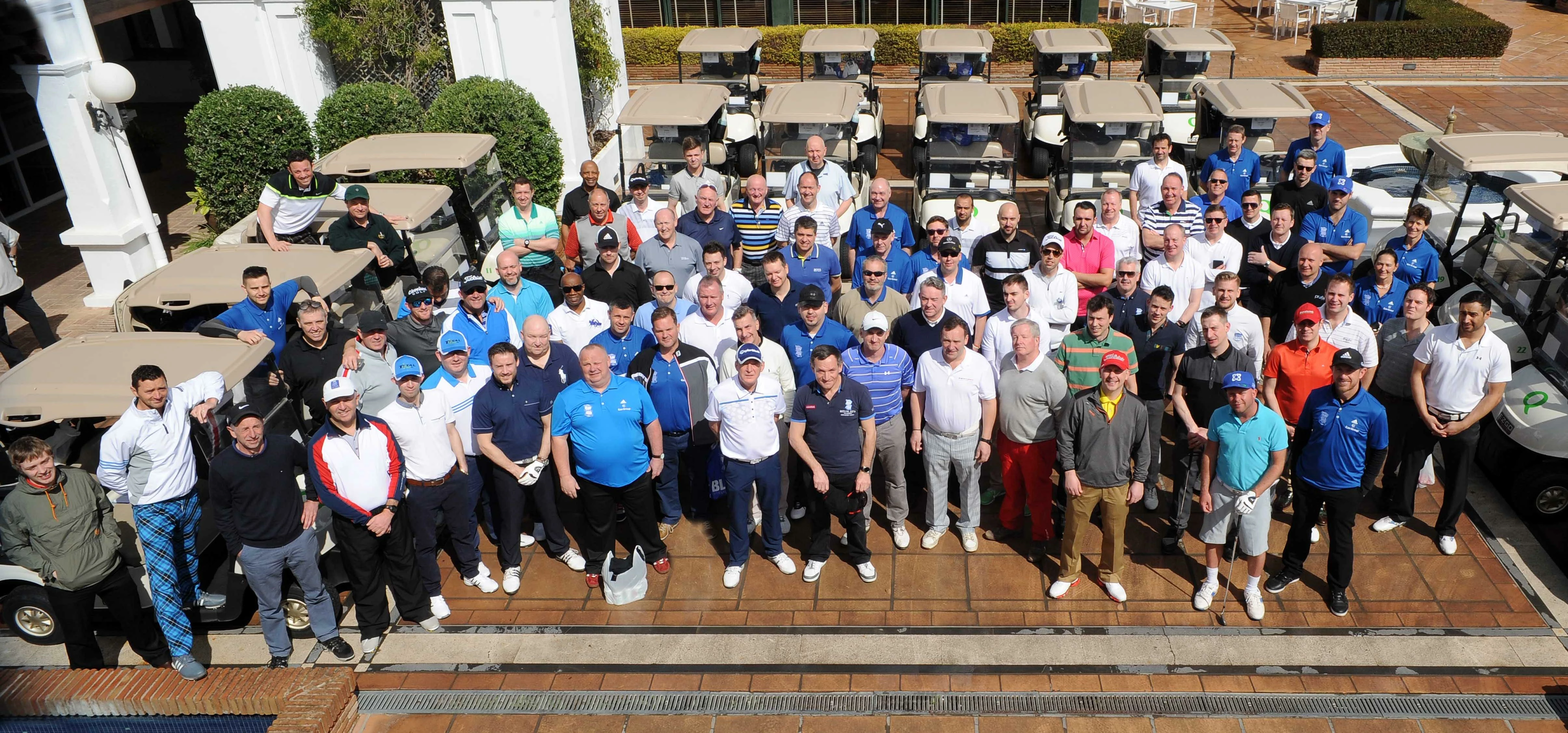 The golfers ready to tee off at Birmingham City's FC's annual golf day, sponsored by NoVate.