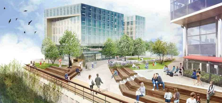 CGI of proposed Whitehall Riverside public realm scheme.
