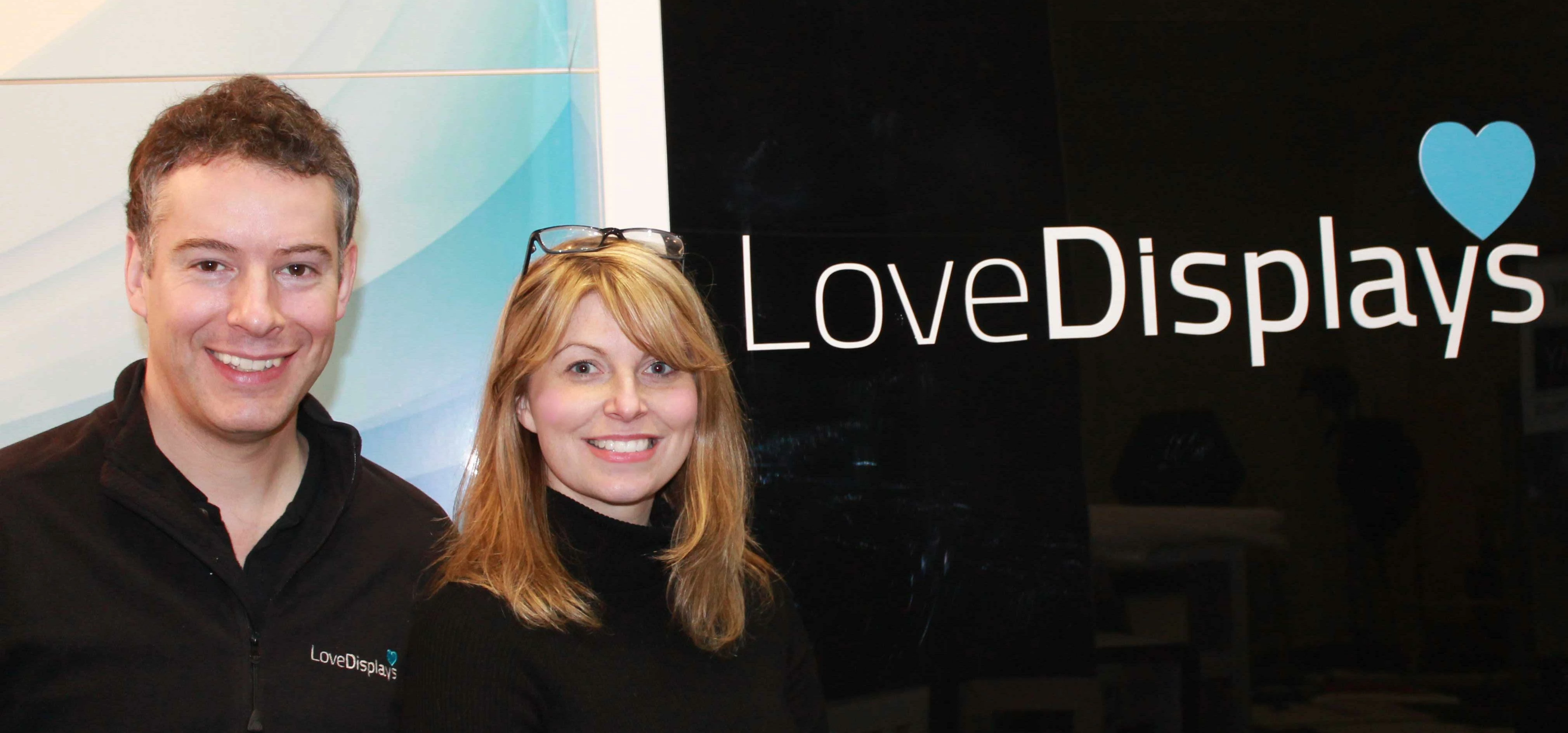 David Charnley Managing Director and Charlotte Johnson Marketing Manager of Love Displays