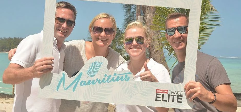 PPG’s Johnstone’s Trade Elite trip to Mauritius in 2015. Dan Bardgett (XSEM), Sarah Clough (PPG), N