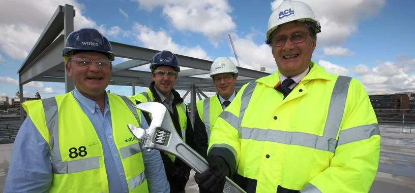 L-R: Andy Copeland and Gavin Davis, Wates Construction; Stephen Barnes, Network Space and Ian Higby,