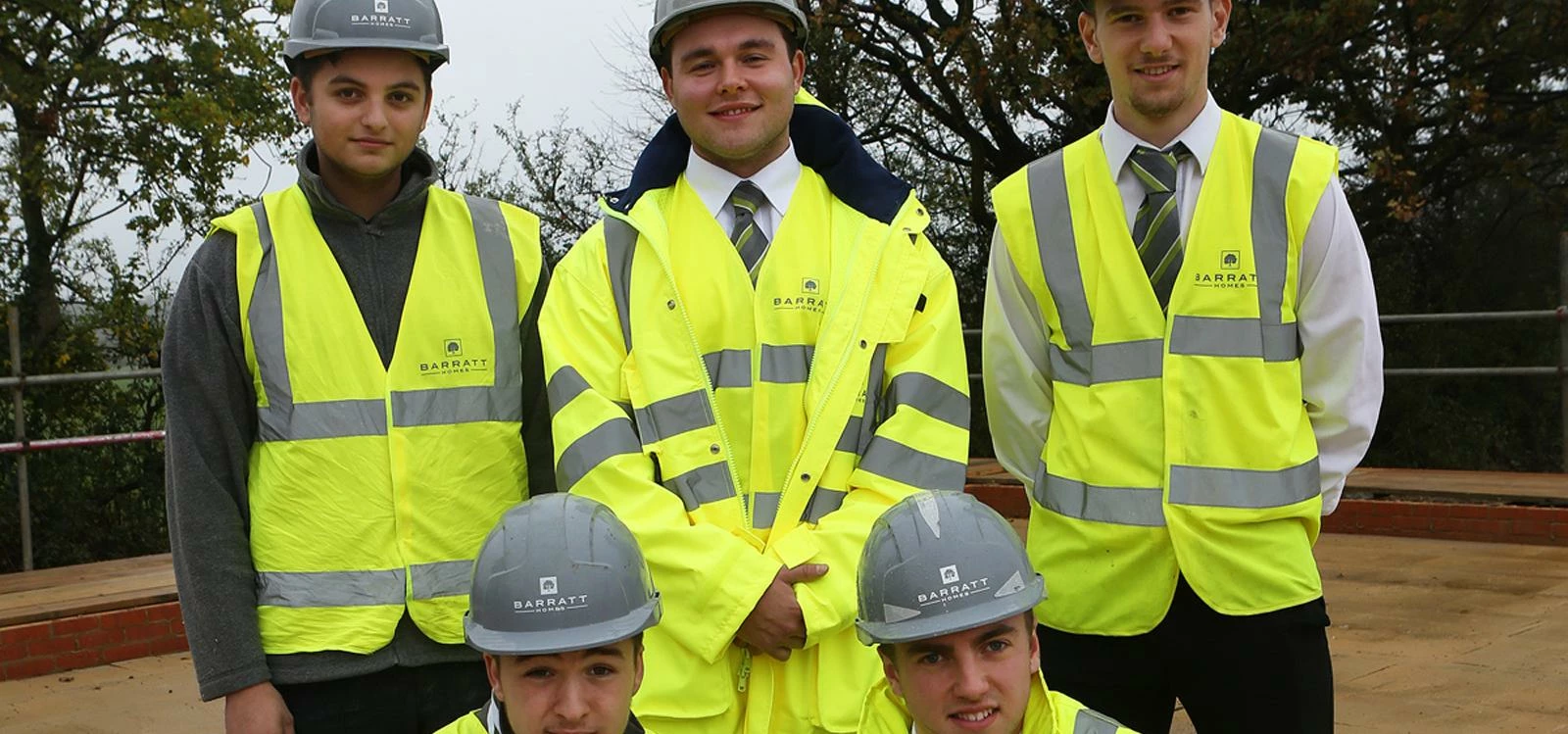 Pictured – Barratt apprentices: Back row (left to right): Dexter Smith, 17, apprentice carpenter; Ky