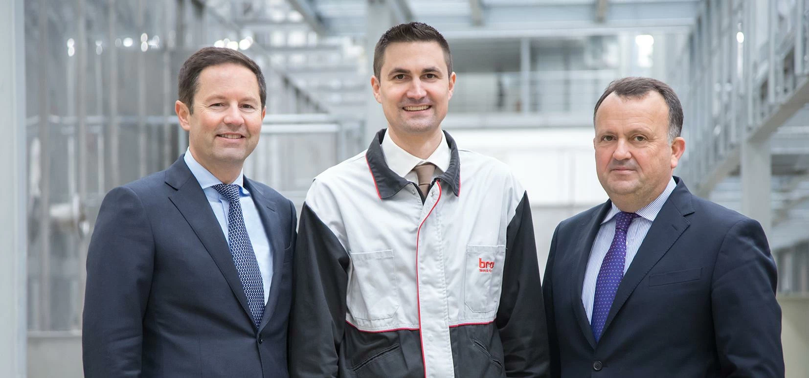 (l-r) Jürgen Otto (CEO Brose Group), Juergen Zahl (Brose UK) and Periklis Nassios (Vice President Se