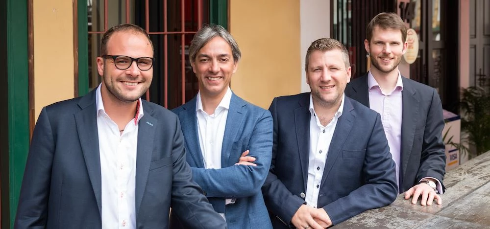 The Blis Global team (from left to right) Harry Dewhirst, Martijn Hamann, Greg Isbister and Ian Lane