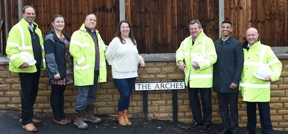 L-R: Mulbury site manager Jason Dandy, Housing Pendle’s Joanne Ainsworth, Mulbury construction manag