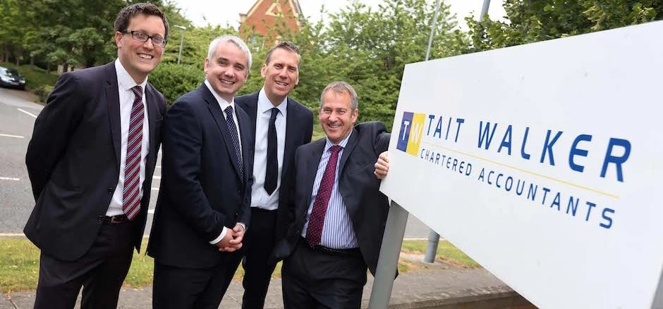 (L – R) David Adams from Archers Law LLP worked with Tait Walker’s Chris Hird and Steve Plaskitt on