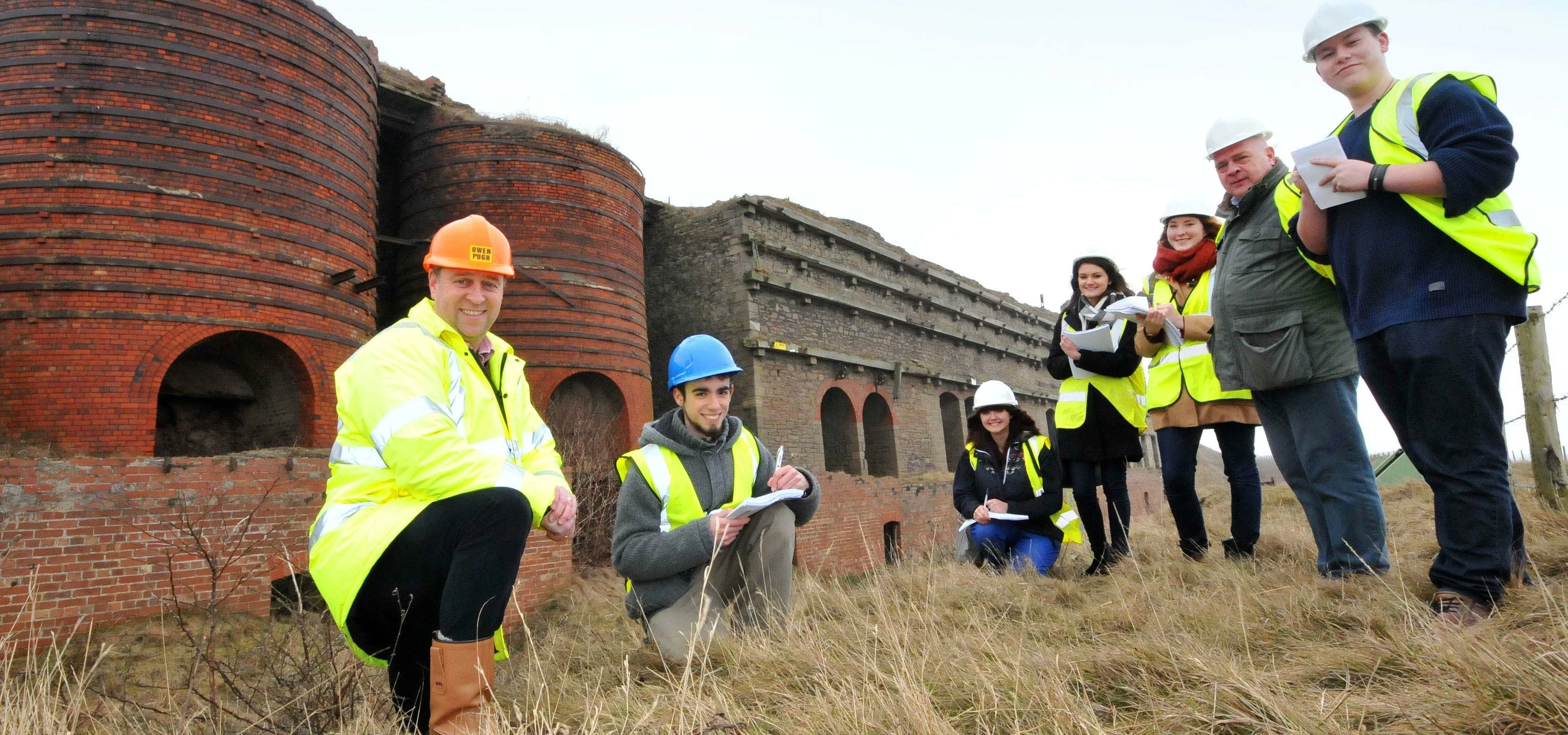 John Briggs (front left) with the Newcastle University archaeology students at Marsden Lime Kilns