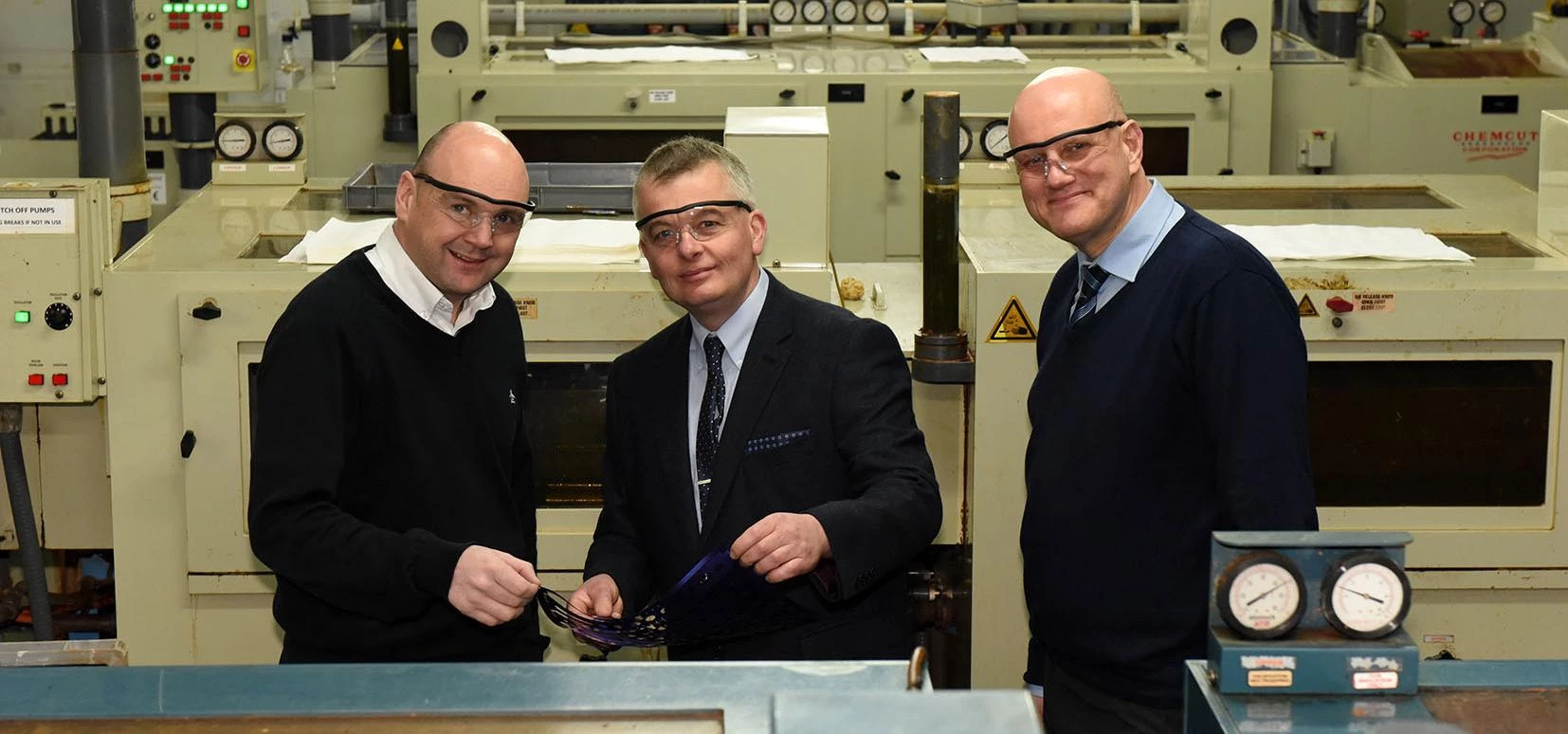 Stuart Weston, Chris Ball and Ian Whateley (all Advanced Chemical Etching)