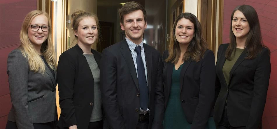 L- R Rosie Taylor, Lydia Armstrong, James Cooper, Frances Everett and Sarah Robe.