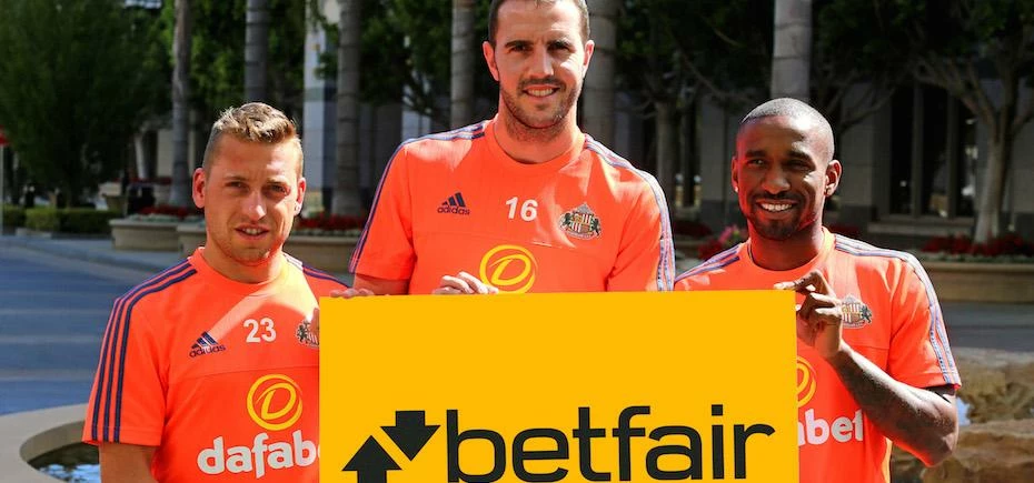 Betfair & SAFC sponsorship, l to r, Emanuele Giaccherini, John O'Shea, Jermain Defoe