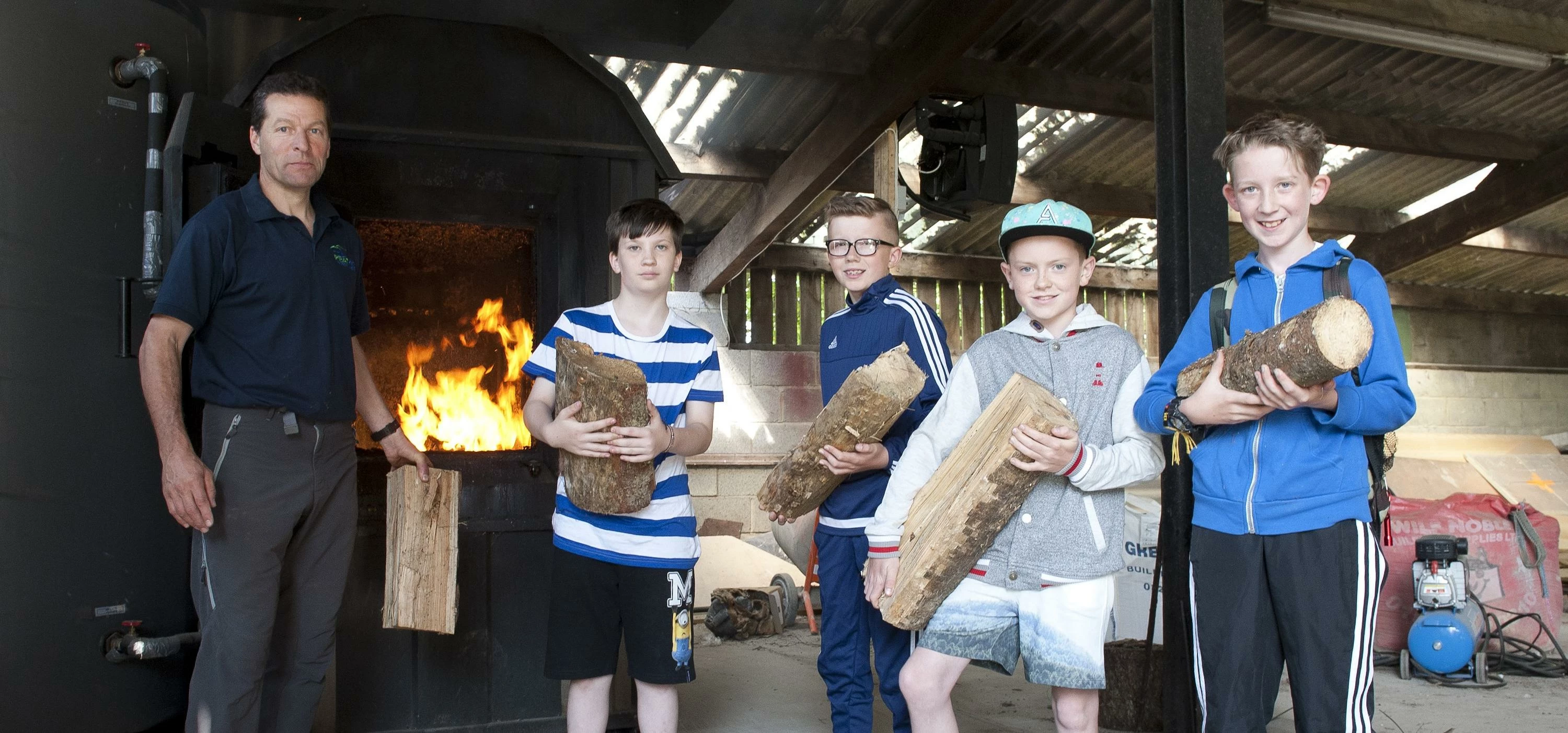 Ian Thorpe and children at Peat Rigg Outdoor Centre