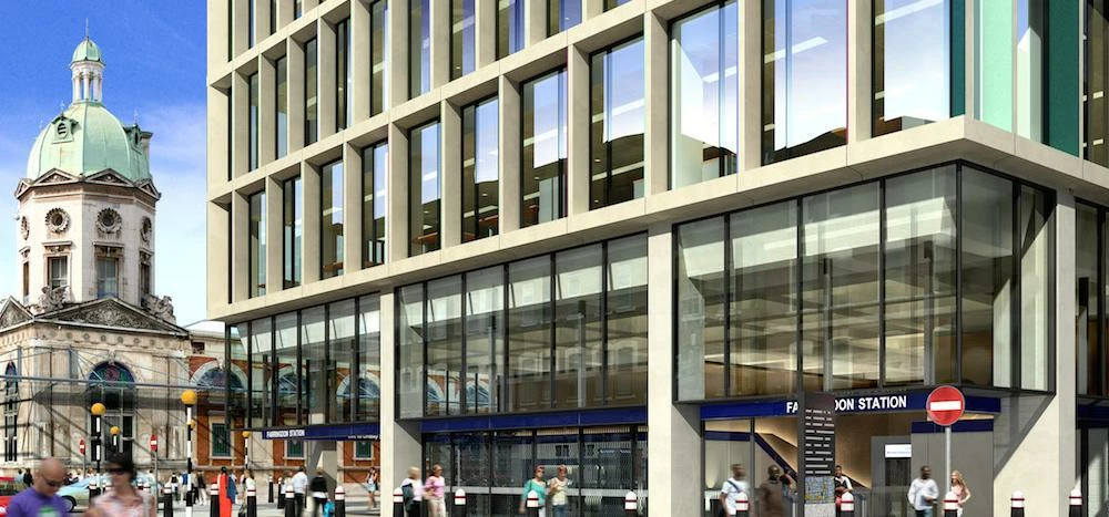 Artist's impression of the proposed Lindsey Street development at Farringdon Station.