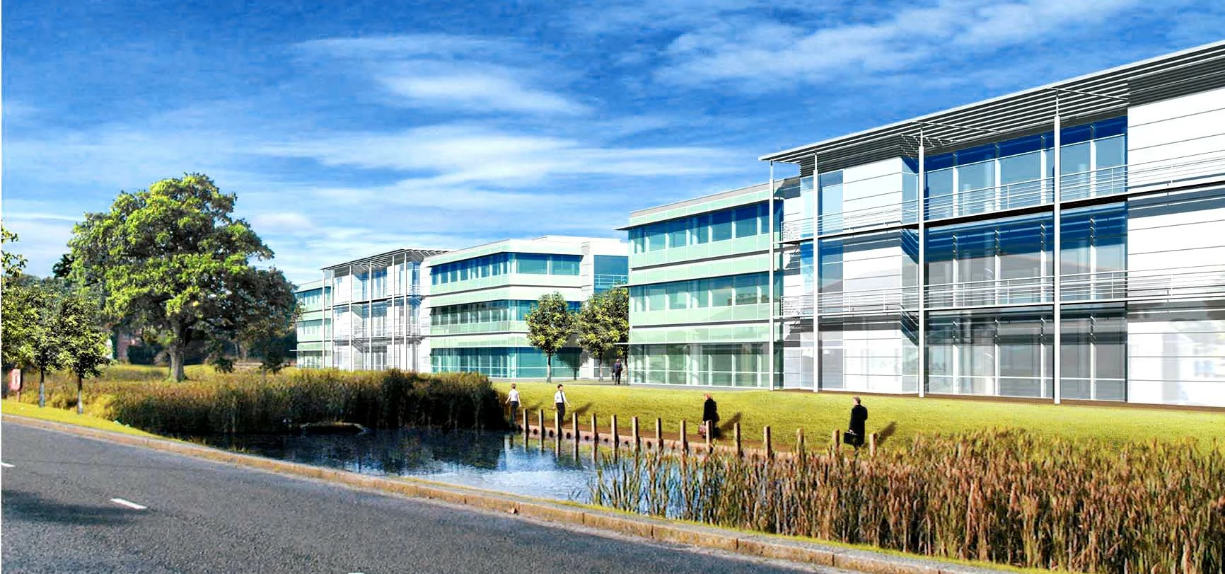 A CG image of office property at Cheadle Royal