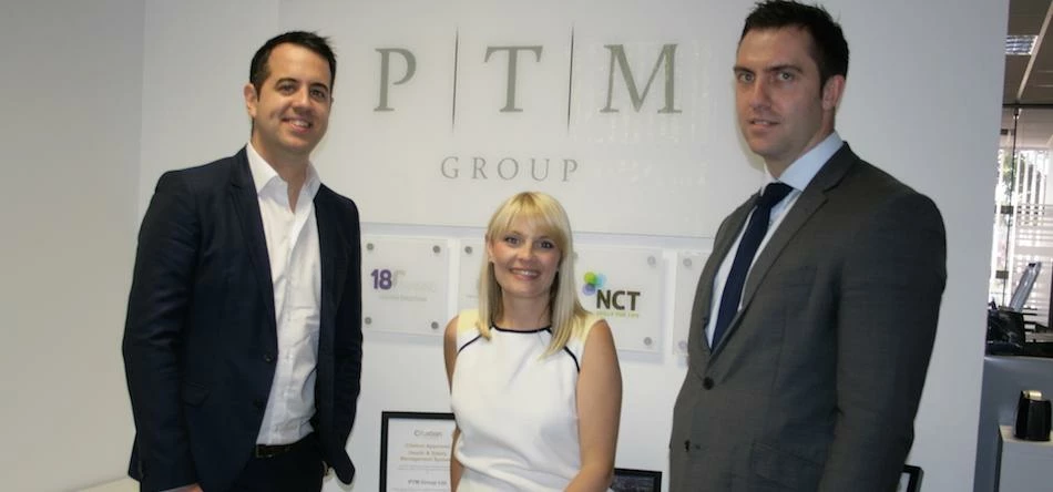 Jamie Paterson, managing director PTM, Claire Pitchford, managing director Winnovation with Barry Gi