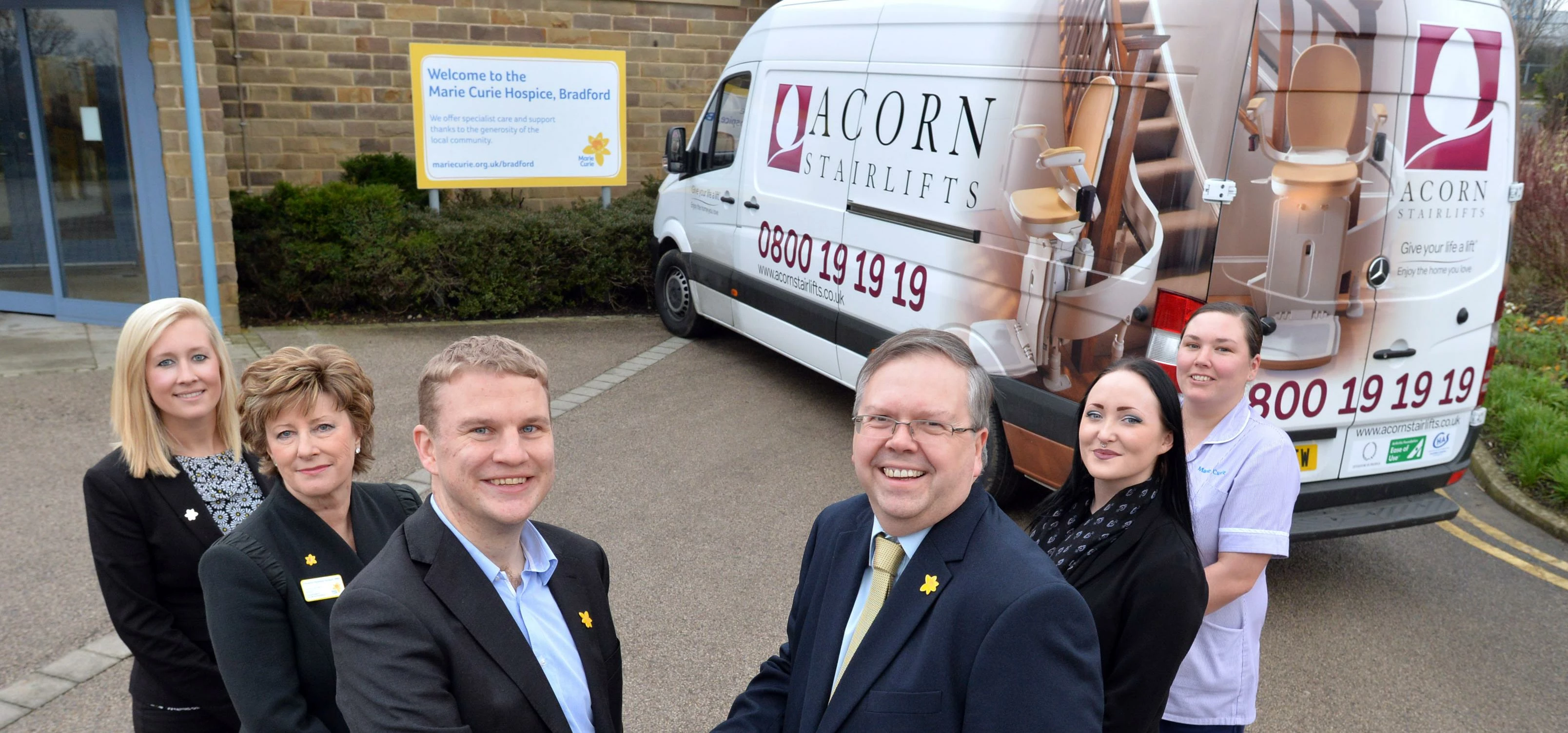 From Marie Curie: Christine Hamilton Stewart MBE Patron, Peter Lee Head of Corporate Development, Ha