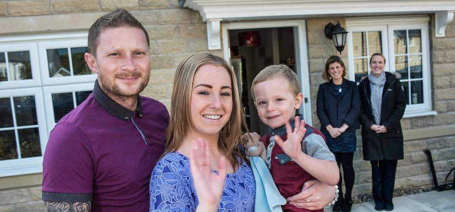 Jonathan McNichol, Emma Powney and their son Frankie; Joanna Chambers - development manager at LYHA