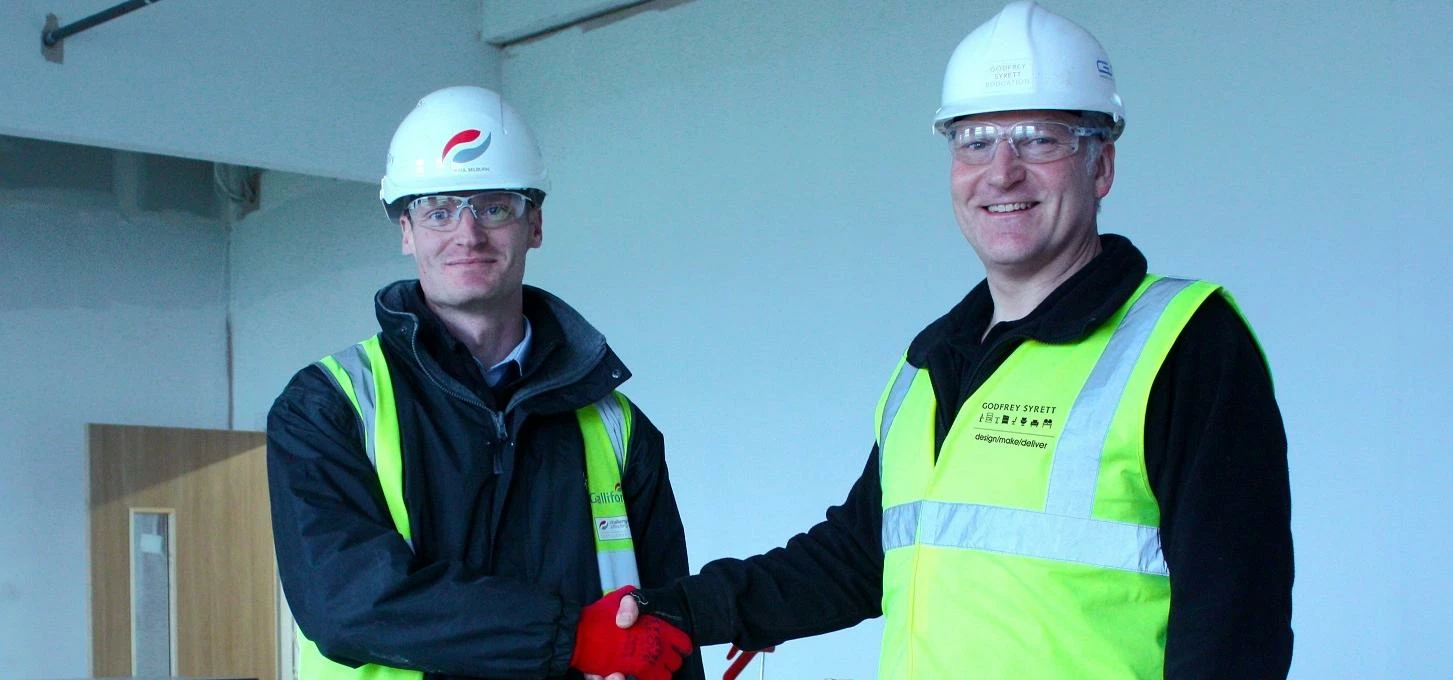 Paul Milburn, Project Manager at Galliford Try with Steve Vaulks, Installation Manager of Godfrey Sy