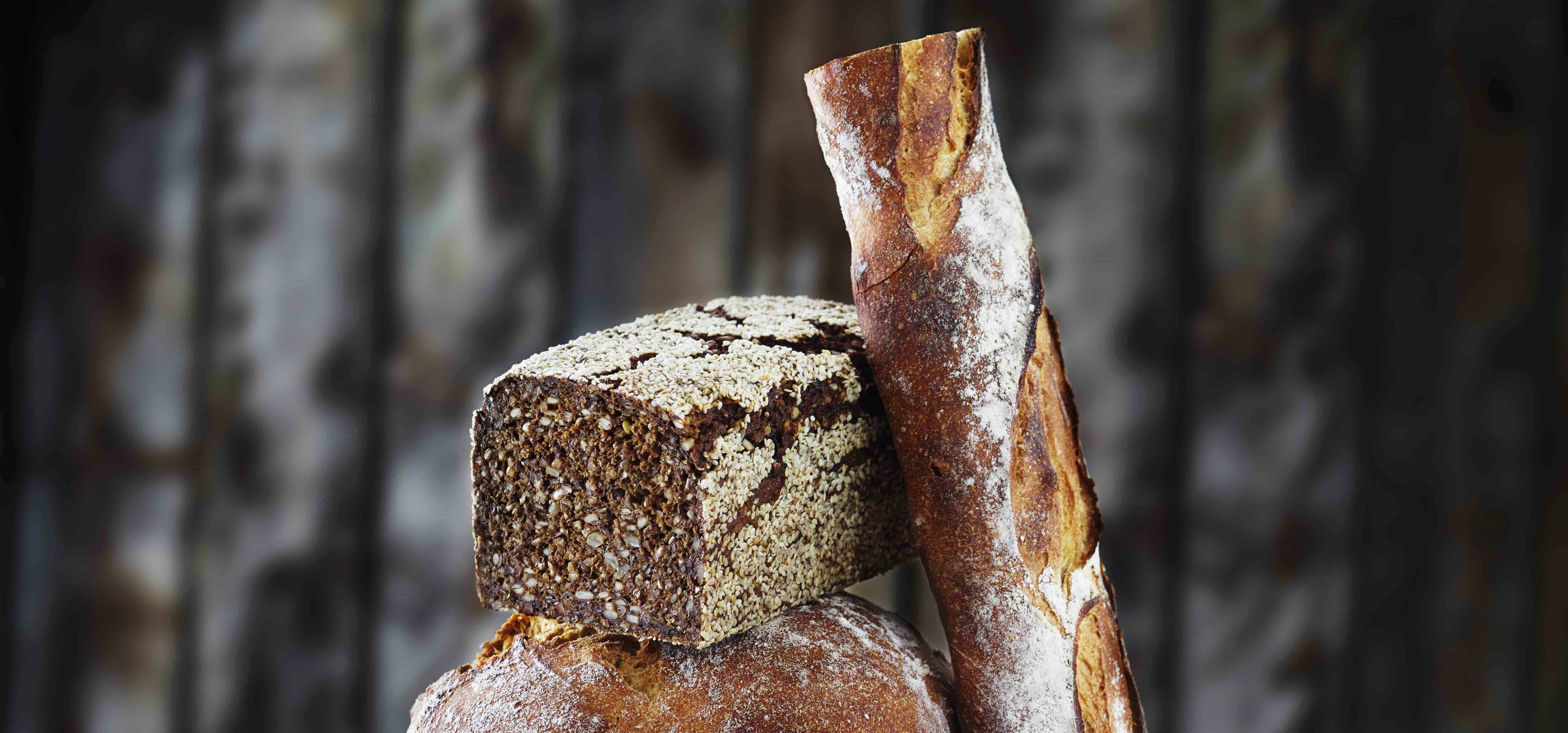 Some of the Scandanavian breads on offer at Ole & Steen.