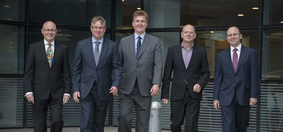 Tom Lamb, Owen Trotter, Mike Fell, Peter Armitage and Philip Duquenoy of KCP.