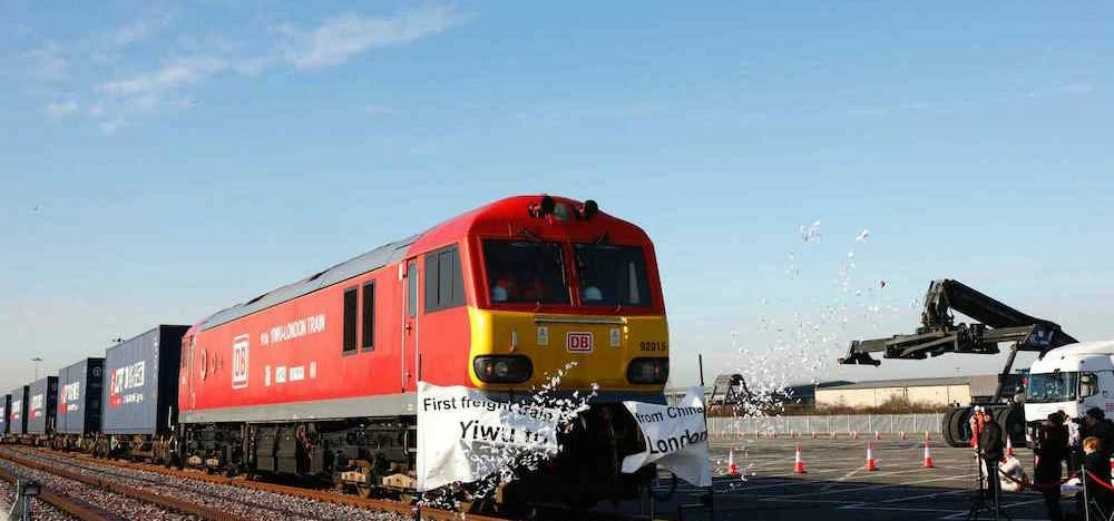The first freight cargo train from China arrives in London.