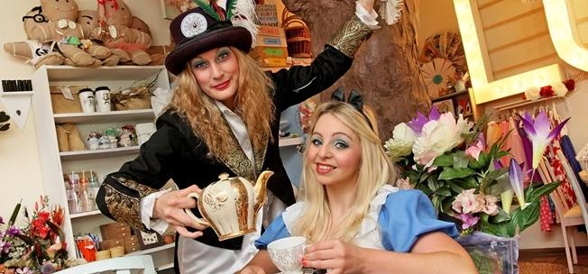 Laura Hartland-Adams, Events and Operations Manager at Sunderland BID as the Mad Hatter and BID Mark