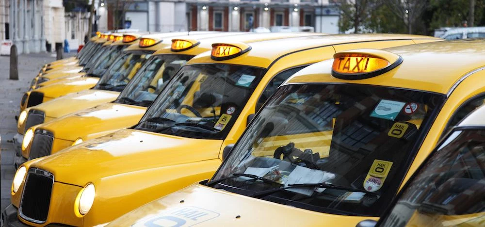 Hailo's fleet of London taxi cabs.
