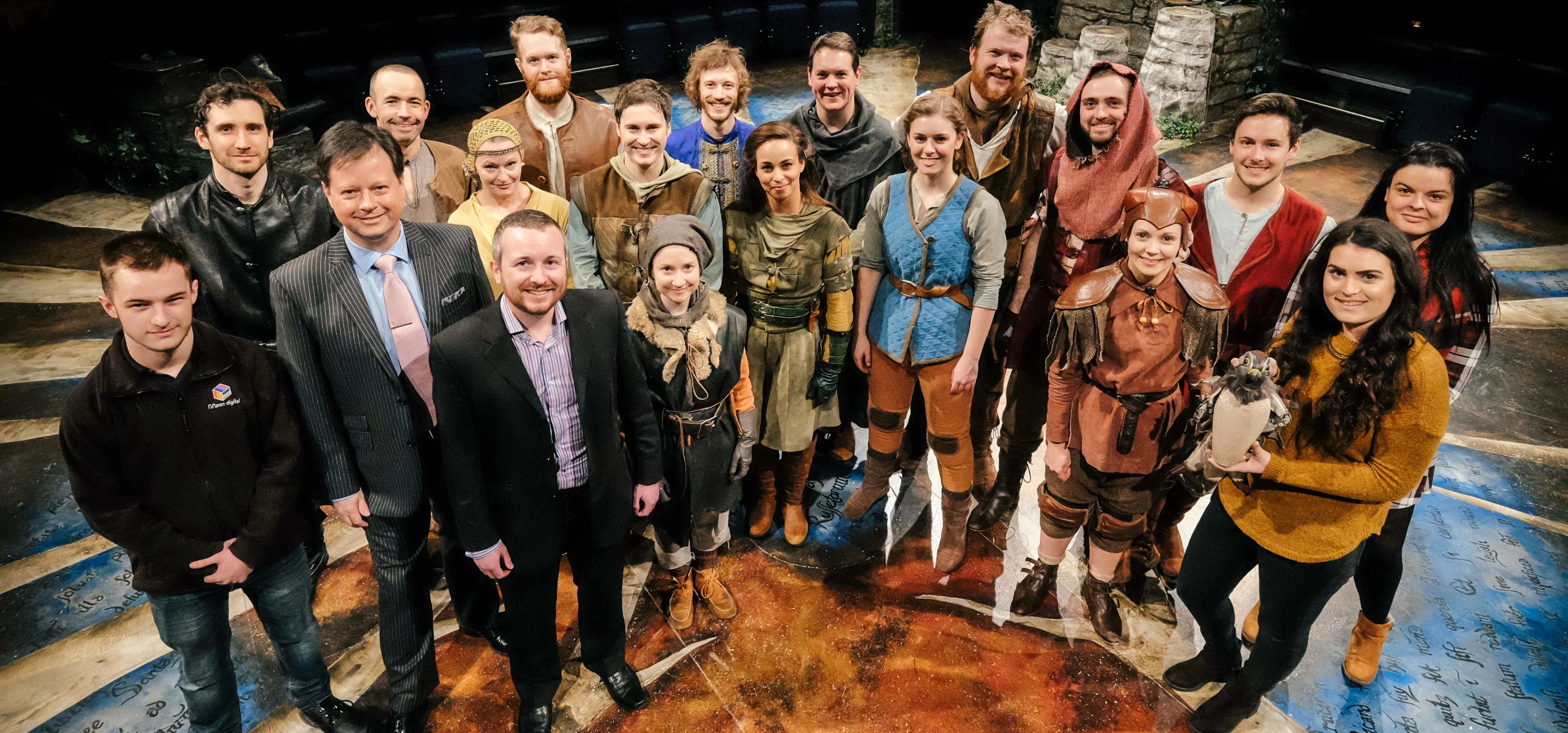 Team Fifteen with the cast from Robin Hood and Marian. Photo by Andrew Billington.
