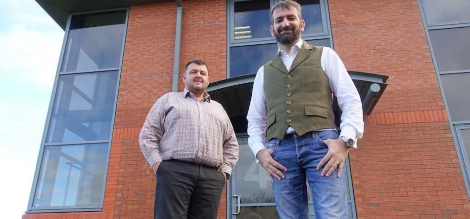 Jörd Energy directors Garry Coulson (left) and Ian Goodwin outside their Ashington head office.  