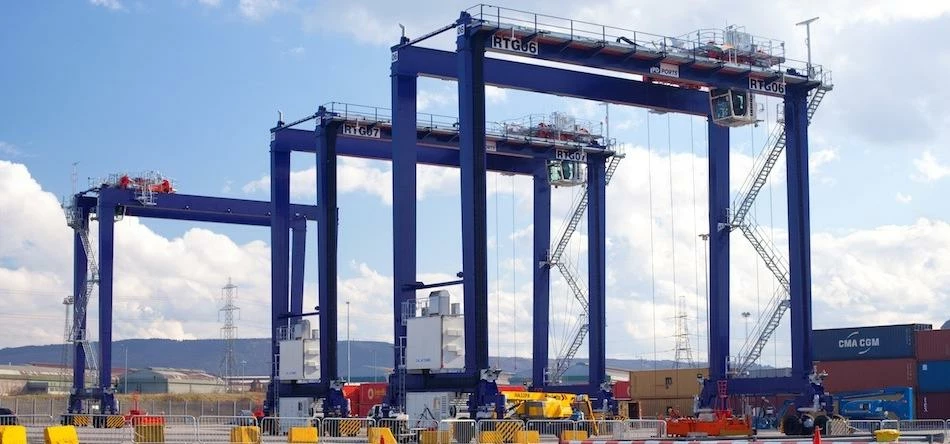 £3.2m has been invested in three 24.6m tall rubber tyre gantry cranes (RTGs)