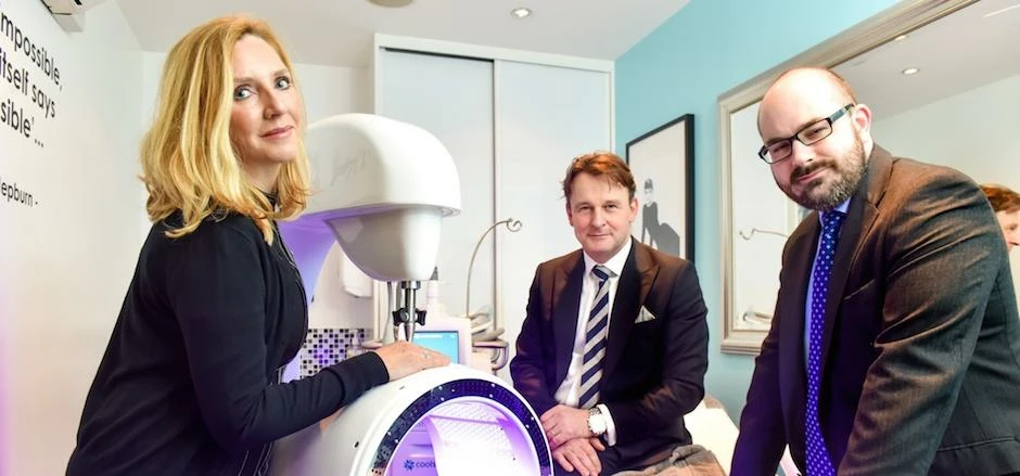 Orla and Nick Rhodes of Medispa Face Etc… with Martin Frost of Lupton Fawcett.