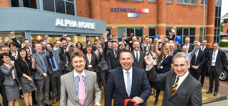  Russel Argo and Uwe Schültke of Brenntag with Greg Mulholland MP officially opening the Brenntag UK