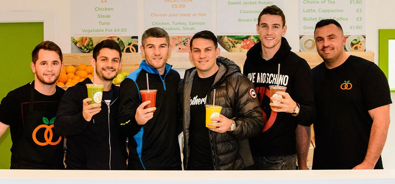 L-R: Hello Goodness Waterloo owner Adam Pepper, with Smith brothers Stephen, Liam, Paul and Callum, 