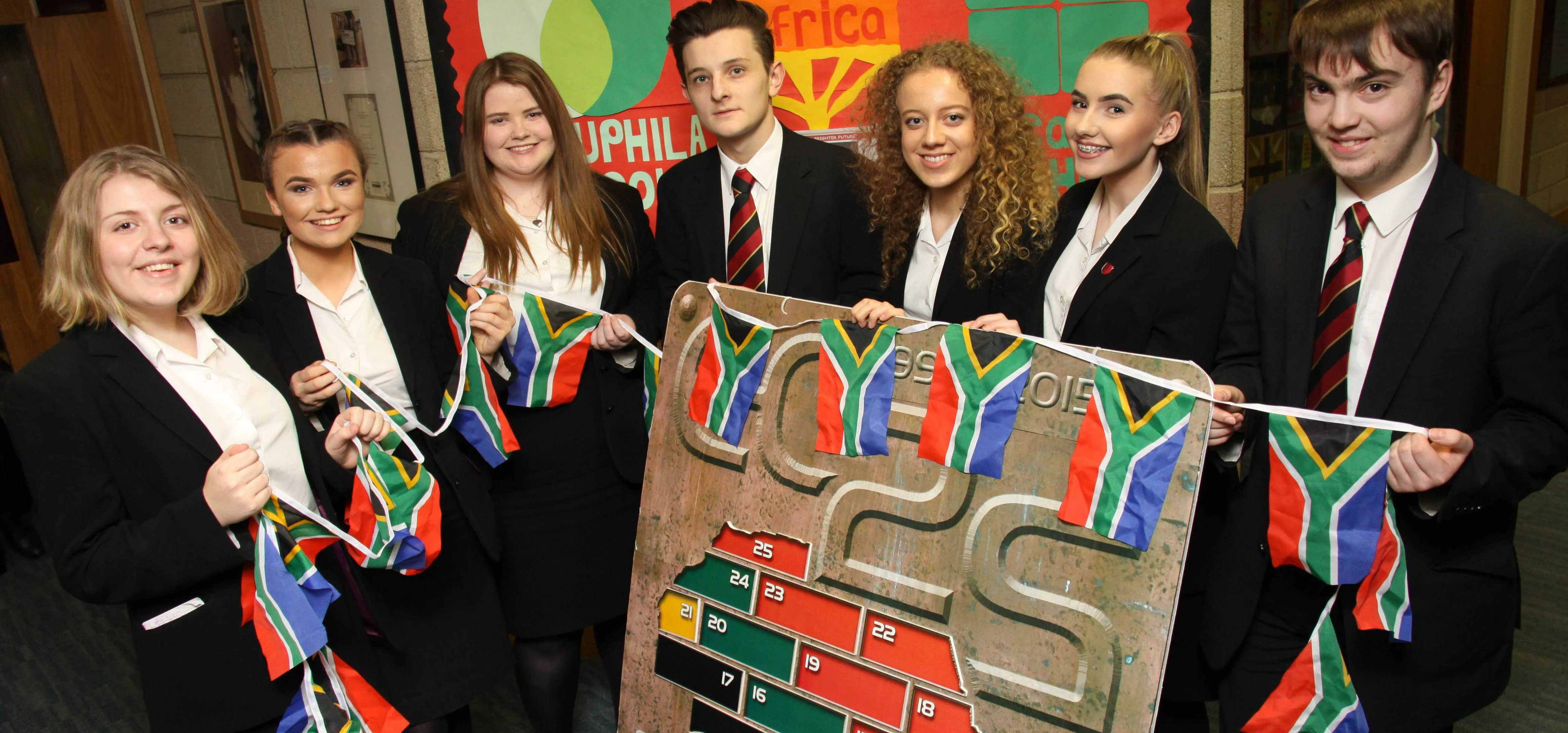 Off to Africa: Students from Emmanuel College, Gateshead, who are appealing to businesses to help sp